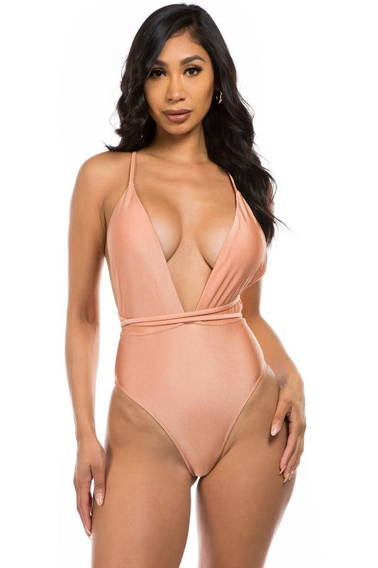 Luxe Wrap Crisscross One-Piece Swimsuit Coco’s Tee Boutique