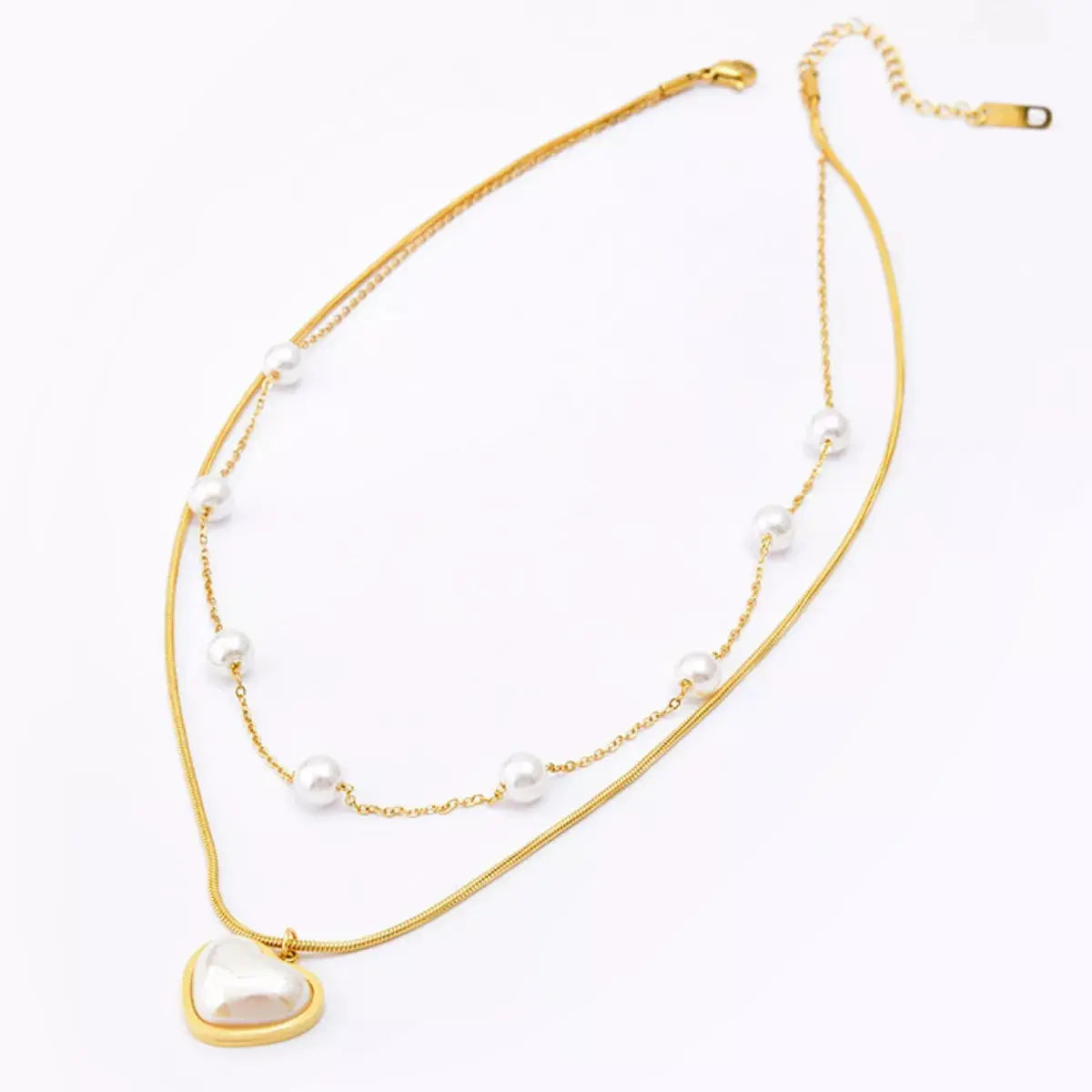 18K Gold-Plated Double Layered Heart Necklace Simply Love