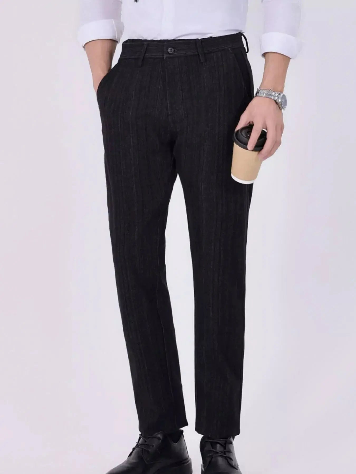 Men's Slim Fit Pants Cotton Blend With Pockets And Stretch Simply Love