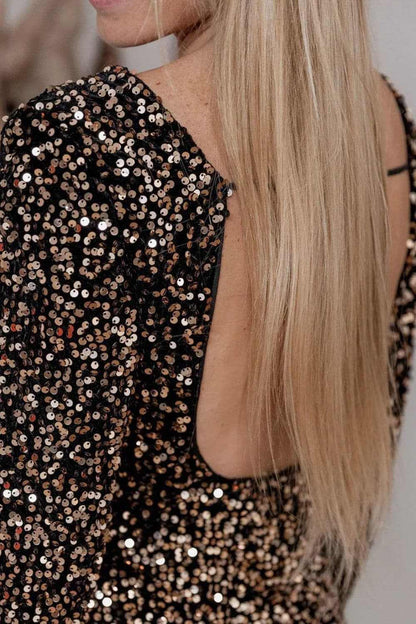 Backless sequin party dress