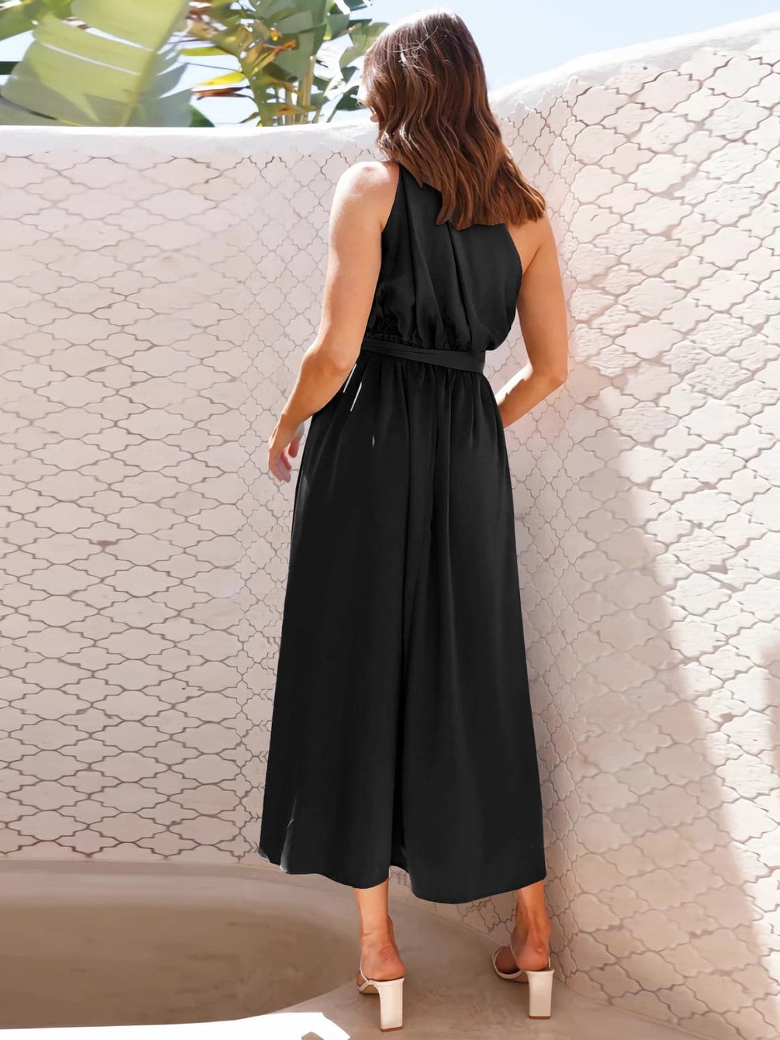 Single Shoulder Midi Dress.