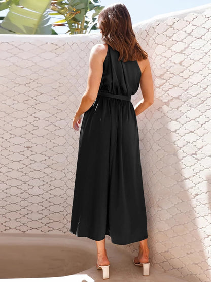 Single Shoulder Midi Dress.