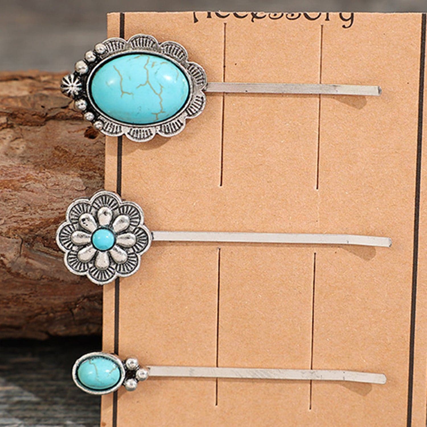 3 PCS/Set Artificial Turquoise Hair Pins.