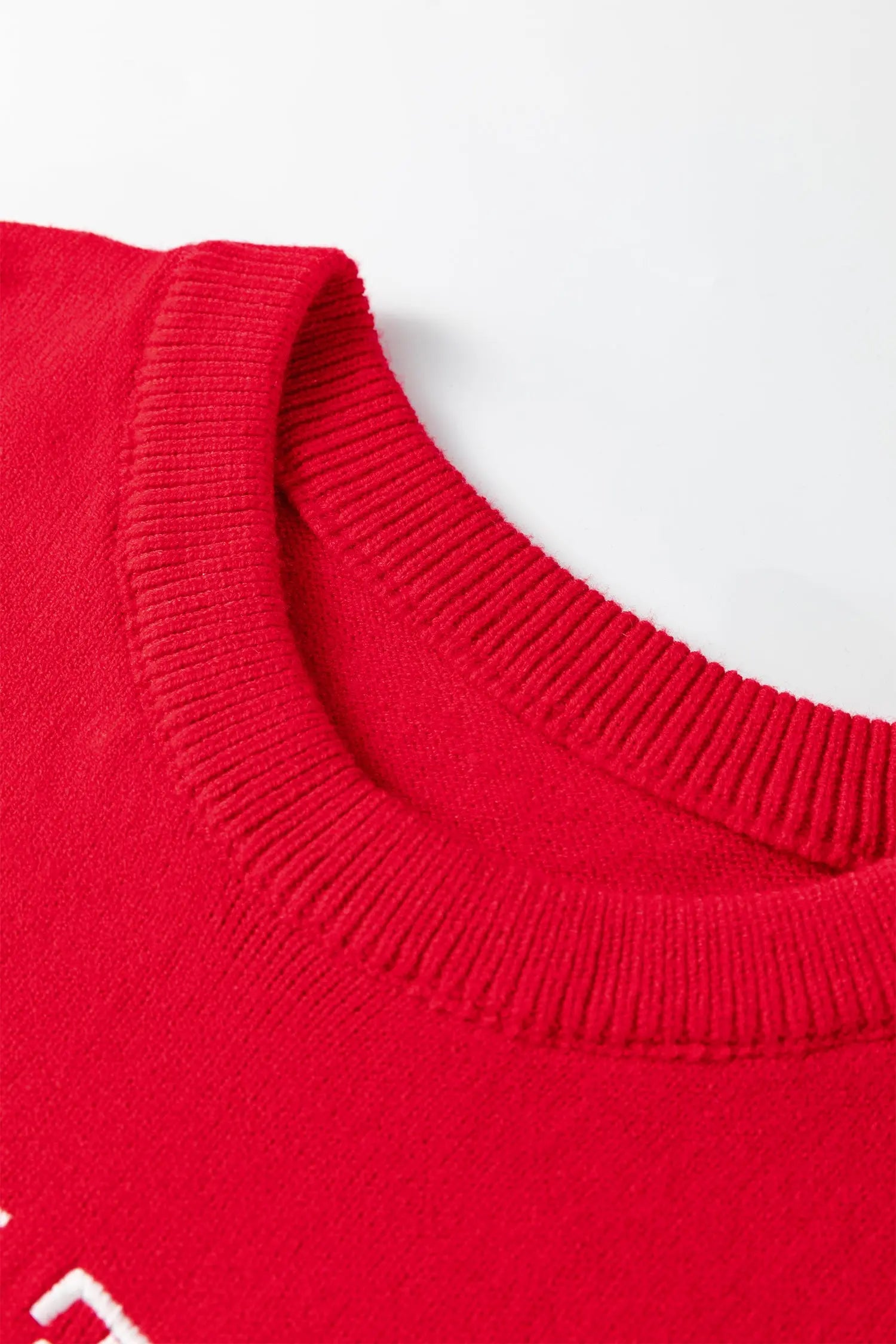 Fiery Red Embroidered Yeehaw Letter Loose Short Sleeve Sweater Dear-Lover Dropshipping