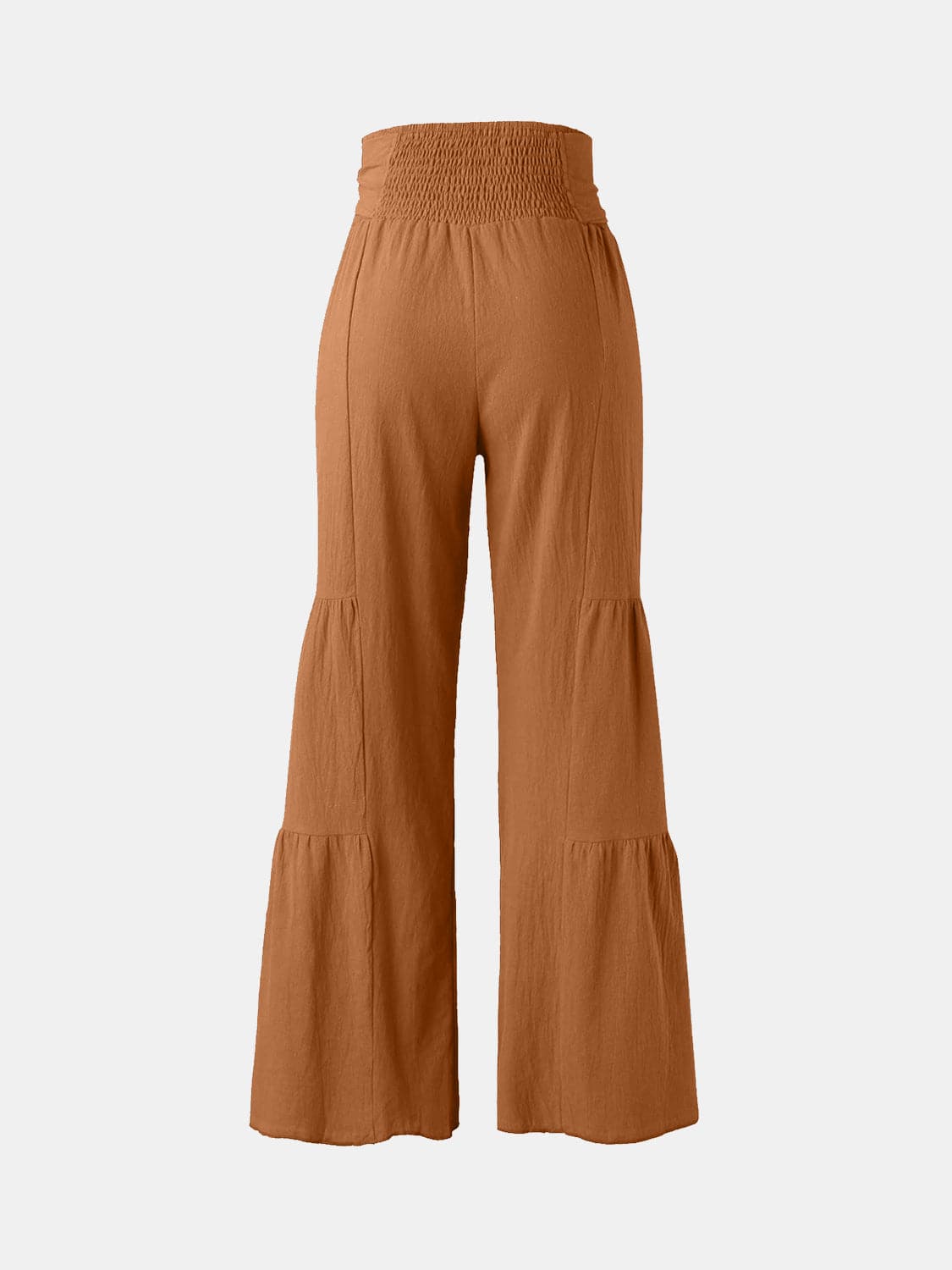 Tied Ruched Wide Leg Pants.