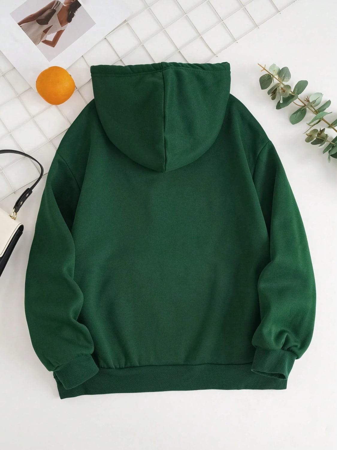 Drawstring Dropped Shoulder Hoodie.