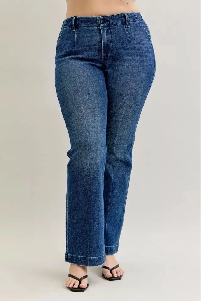 Judy Blue Full Size Mid Rise Bootcut Jeans with Welt Pockets Plus Size Coco’s Tee Boutique