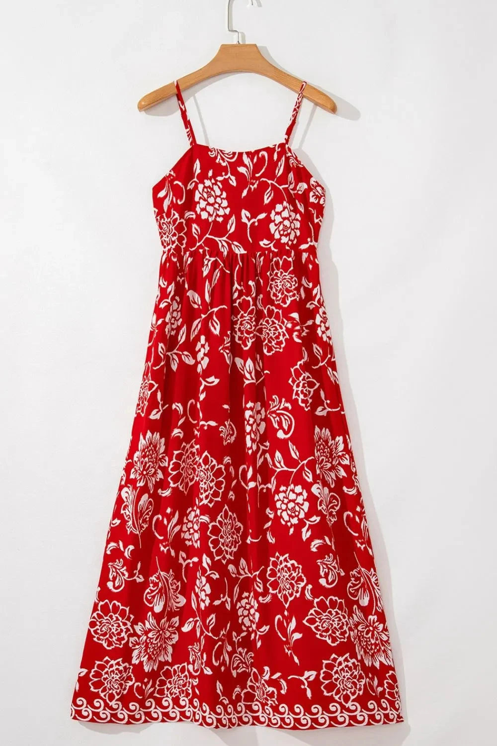 Floral Printed Spaghetti Strap Empire Waist Maxi Dress Simply Love