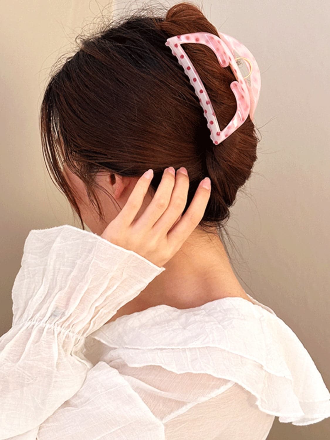 PC Polka Dot Hair Claw Clip.