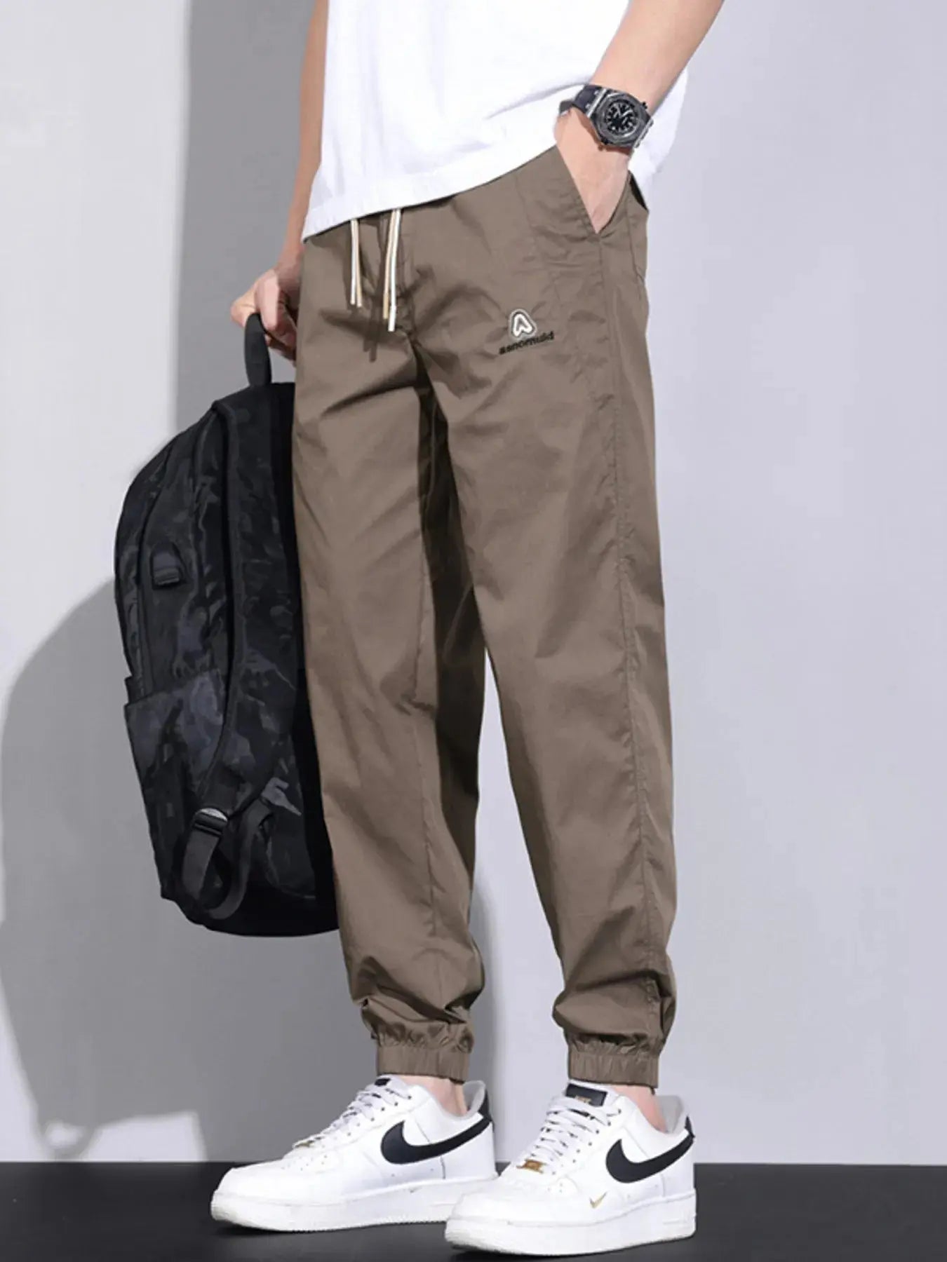 Men's Plus Size Casual Drawstring Ankle-Cuffed Pants Simply Love