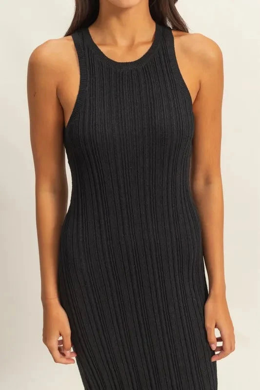 HYFVE Round Neck Bodycon Ribbed Knit Dress Coco’s Tee Boutique