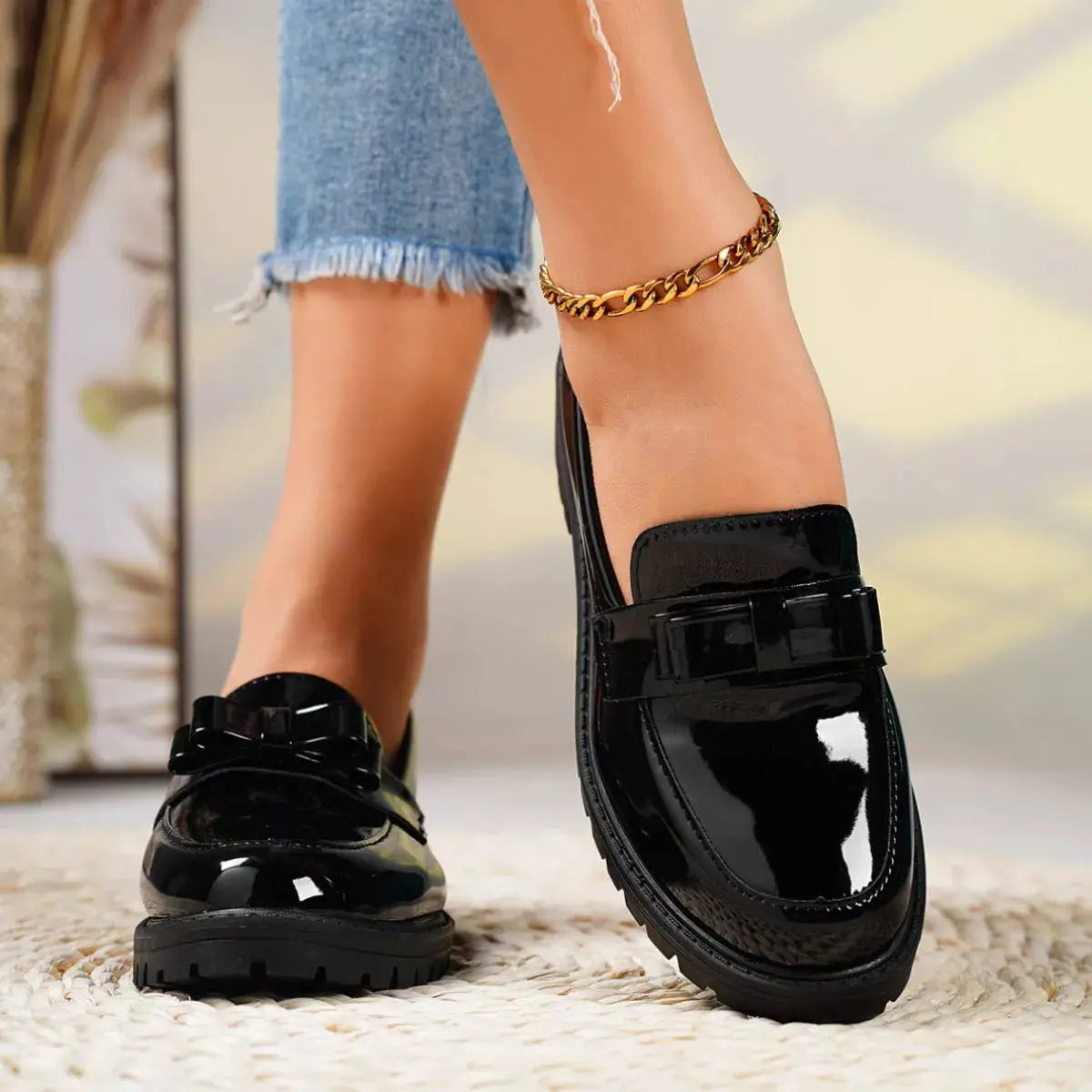 Round Toe Bow Loafers Simply Love