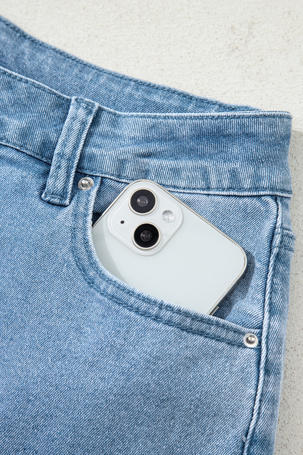 Myosotis Acid Washed High Rise Cropped Wide Leg Jeans Love Salve