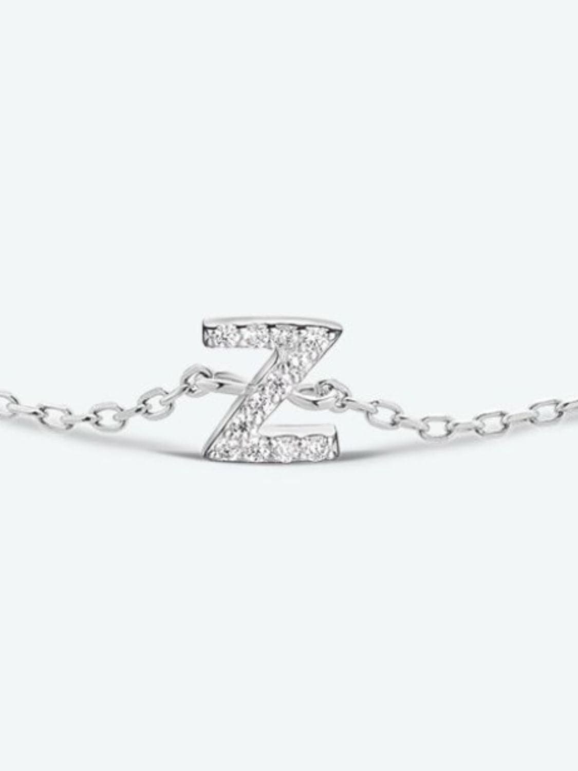 V To Z Zircon 925 Sterling Silver Bracelet.