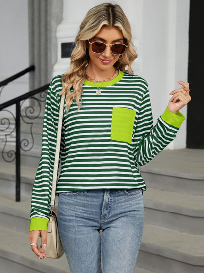 Chic striped long sleeve tee