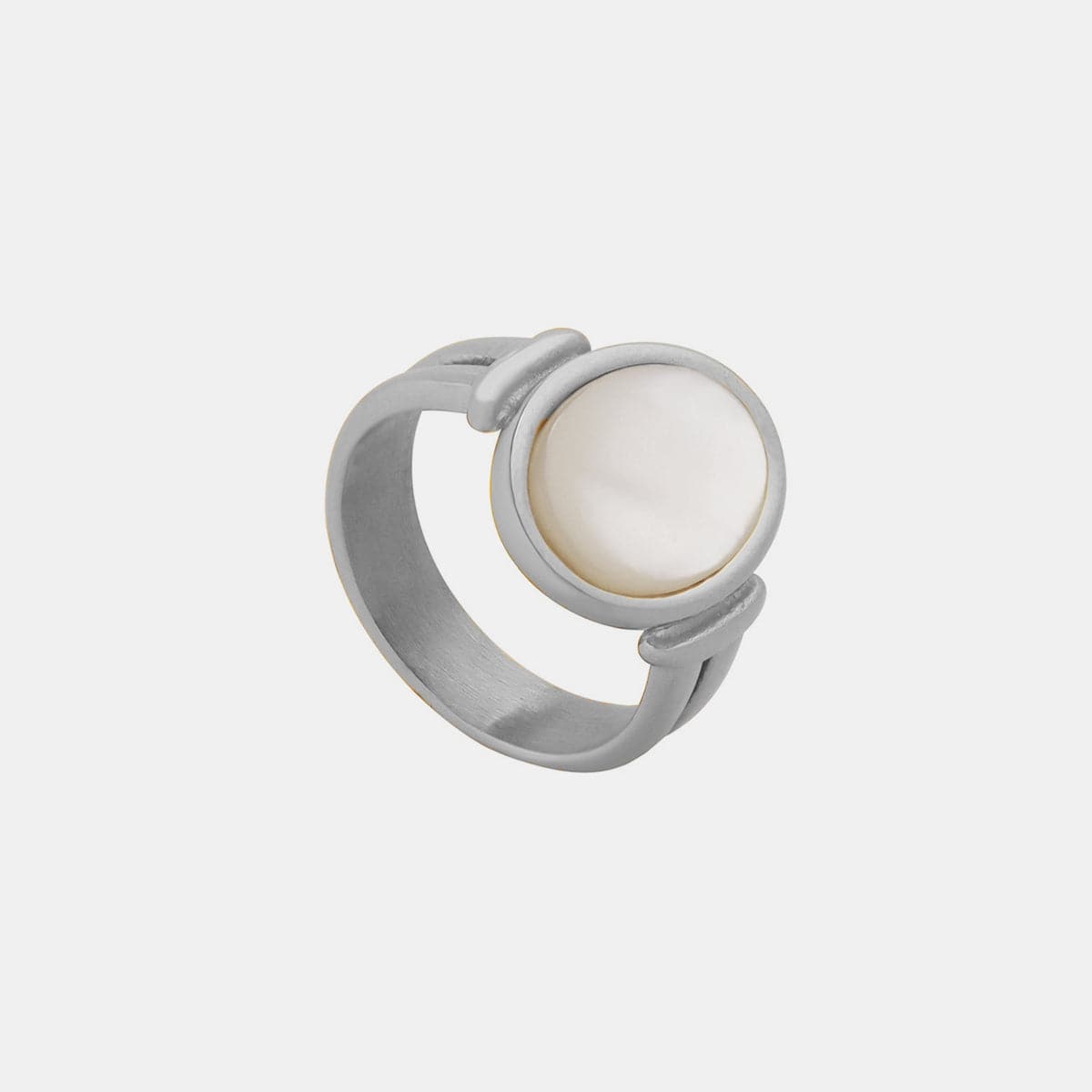 Titanium Steel White Sea Shell Ring.