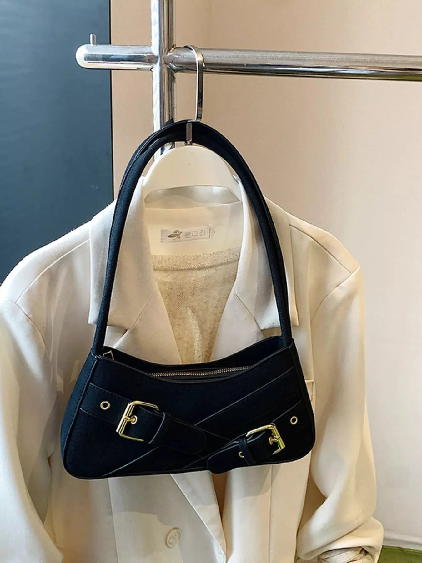 Buckle Decor Shoulder Bag Simply Love