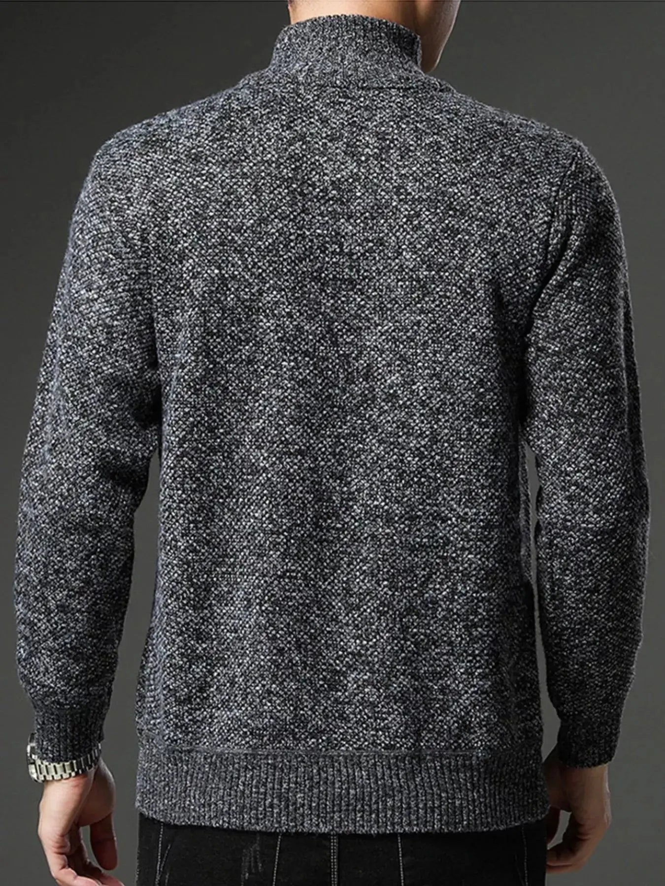 Men's Plus Size Half-Zip Knitted Pullover Sweater Simply Love