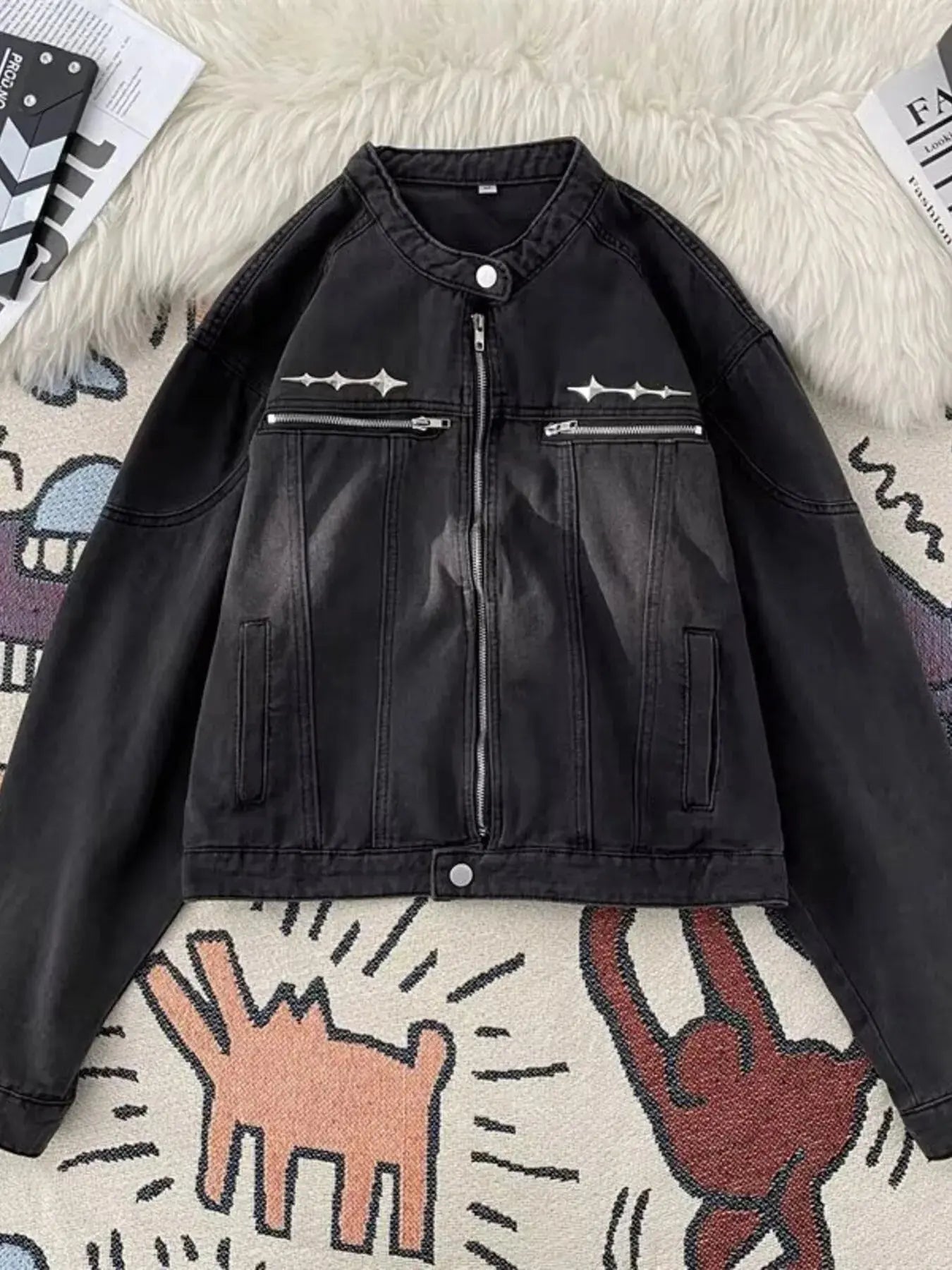 Men's Zip Up Denim Jacket Simply Love