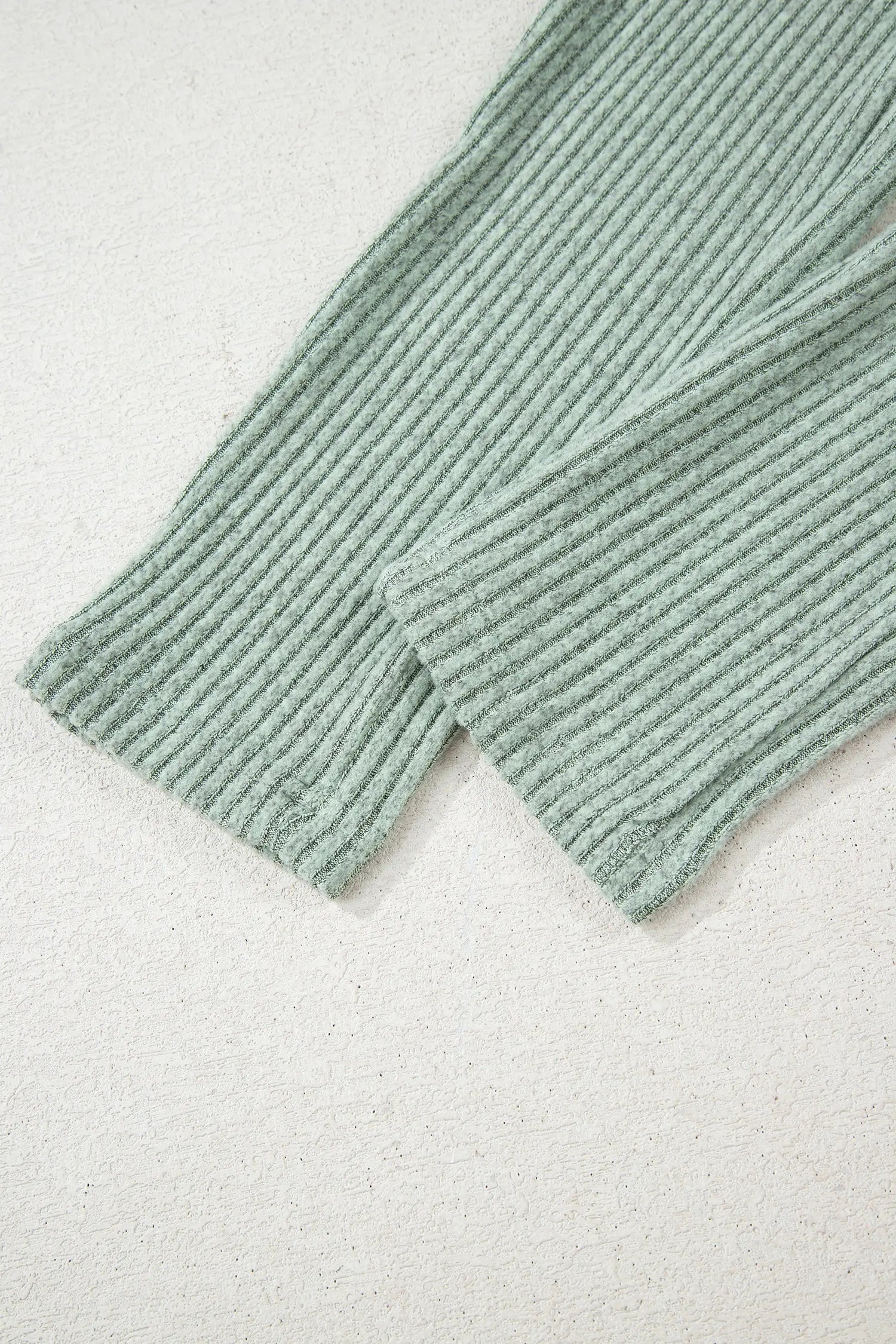 Grass Green Ribbed Notched Neck Knit Long Sleeve Two Piece Lounge Set Leggings Dear-Lover Dropshipping