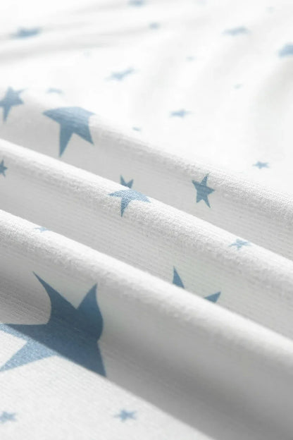 Stars Print Drop Shoulder Oversized T Shirt with Slits