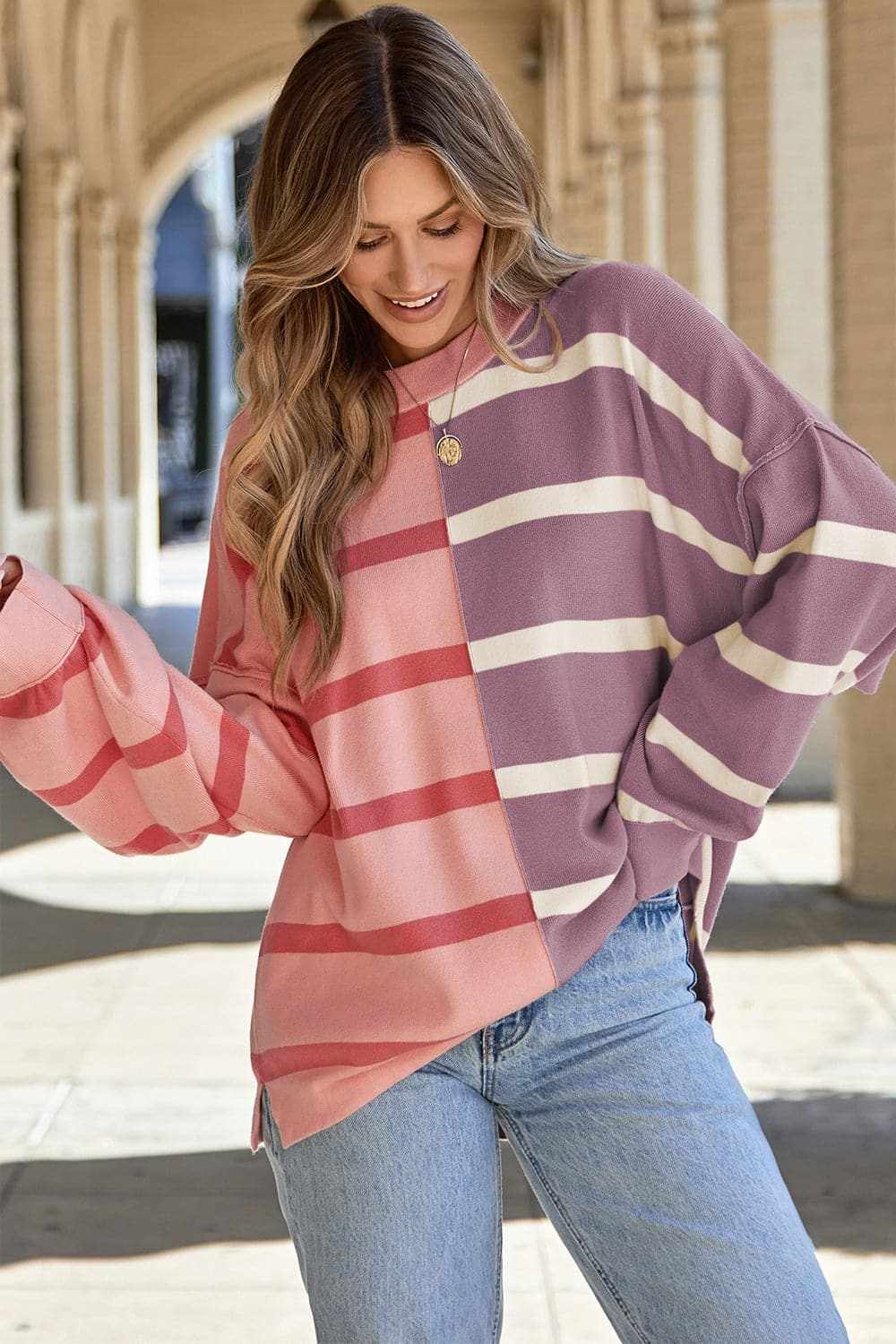 Chic striped long sleeve top - Love Salve 