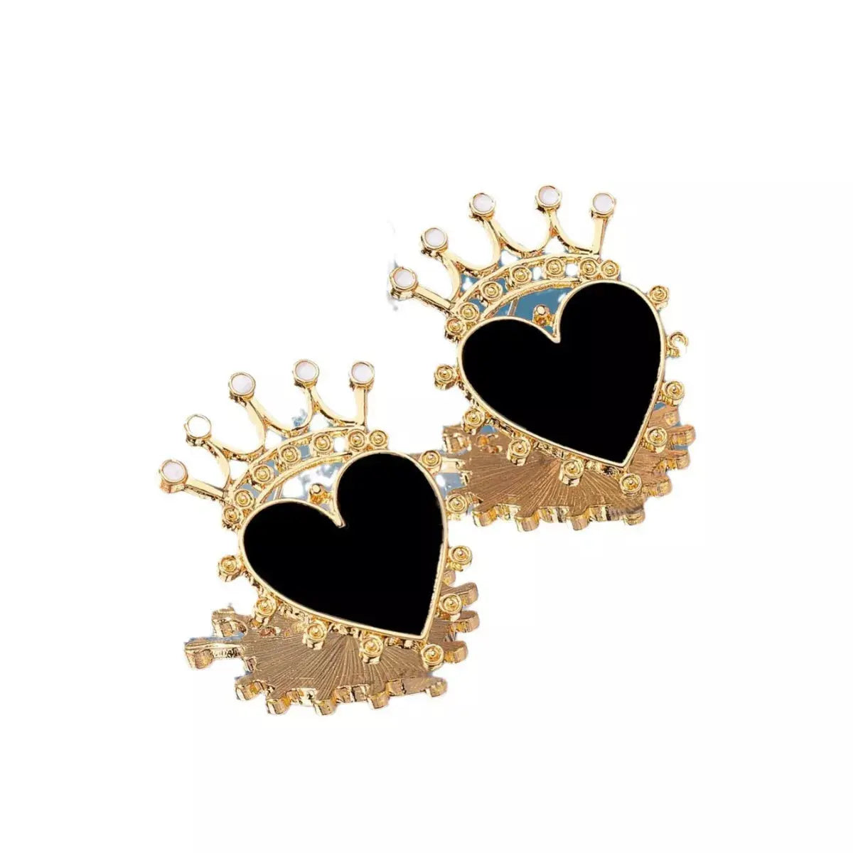 Crown Heart Stud Earrings Simply Love