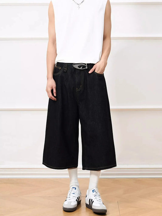 Men's Wide Leg Capris Jeans Simply Love
