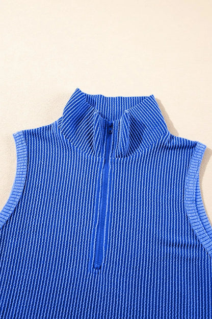 Simply Love: Cozy Collared Tank & Shorts Set