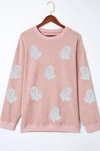 Ghost Round Neck Oversized Sweatshirt