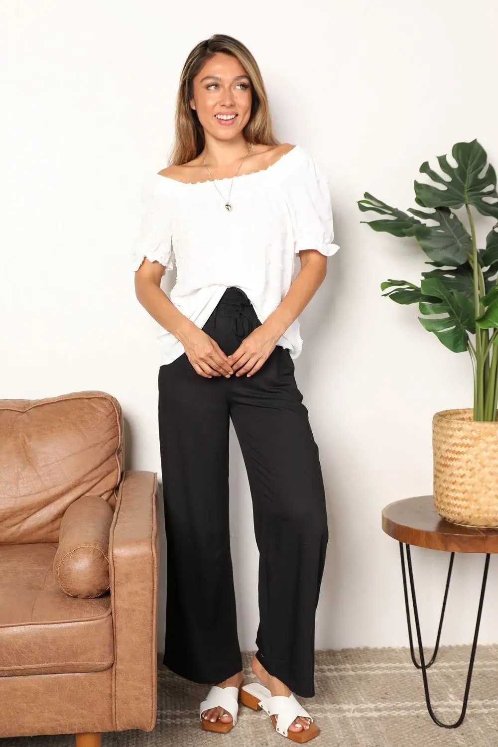 Double Take: Puff Sleeve Square Neck Blouse - Love Salve