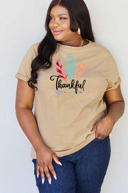 Simply Love Full Size THANKFUL Graphic T-Shirt.