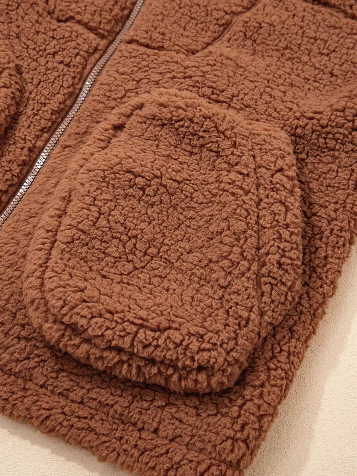 Zip Up Hooded Sherpa Jacket Simply Love