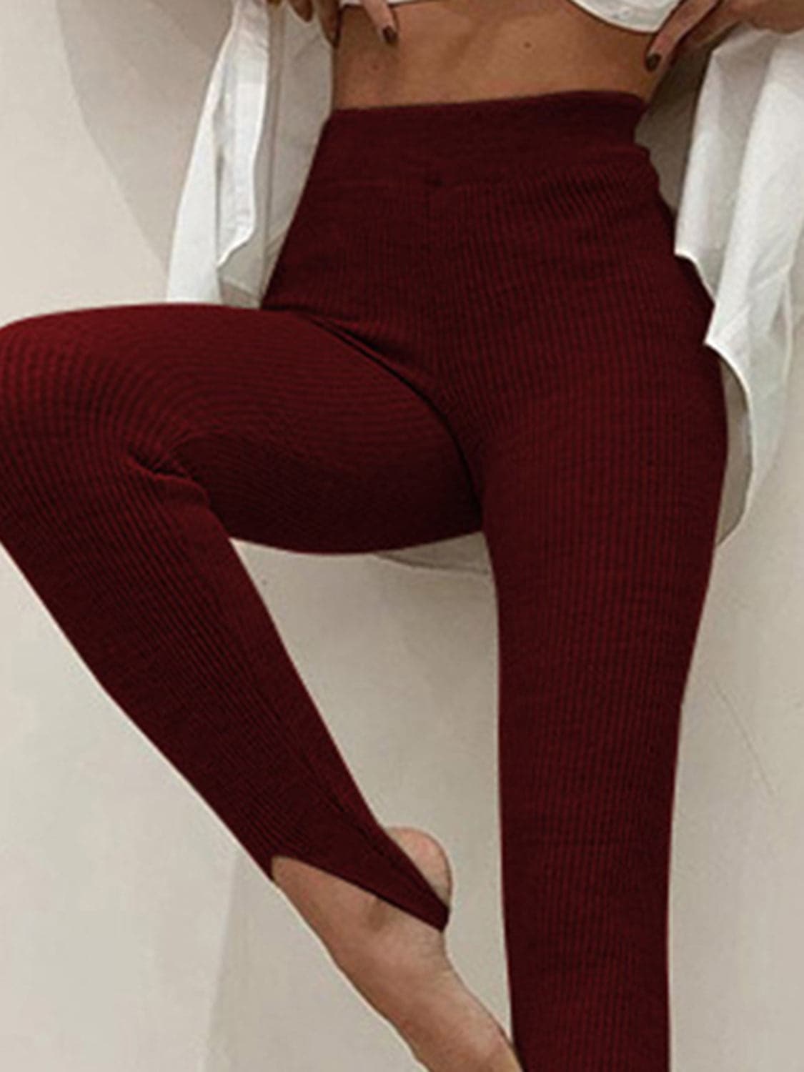 Ribbed Mid Waist Leggings.