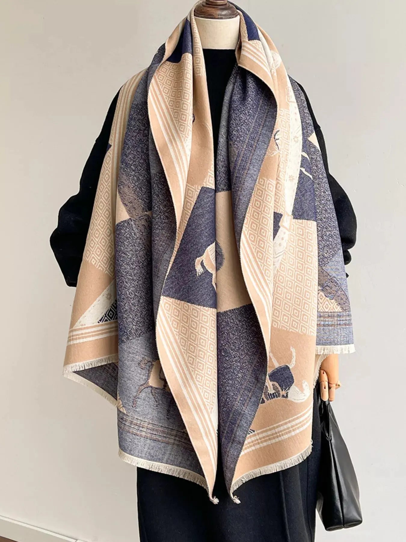 Equestrian Print Reversible Scarf Simply Love