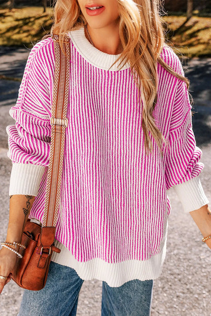 Cozy oversized sweater with dropped shoulders