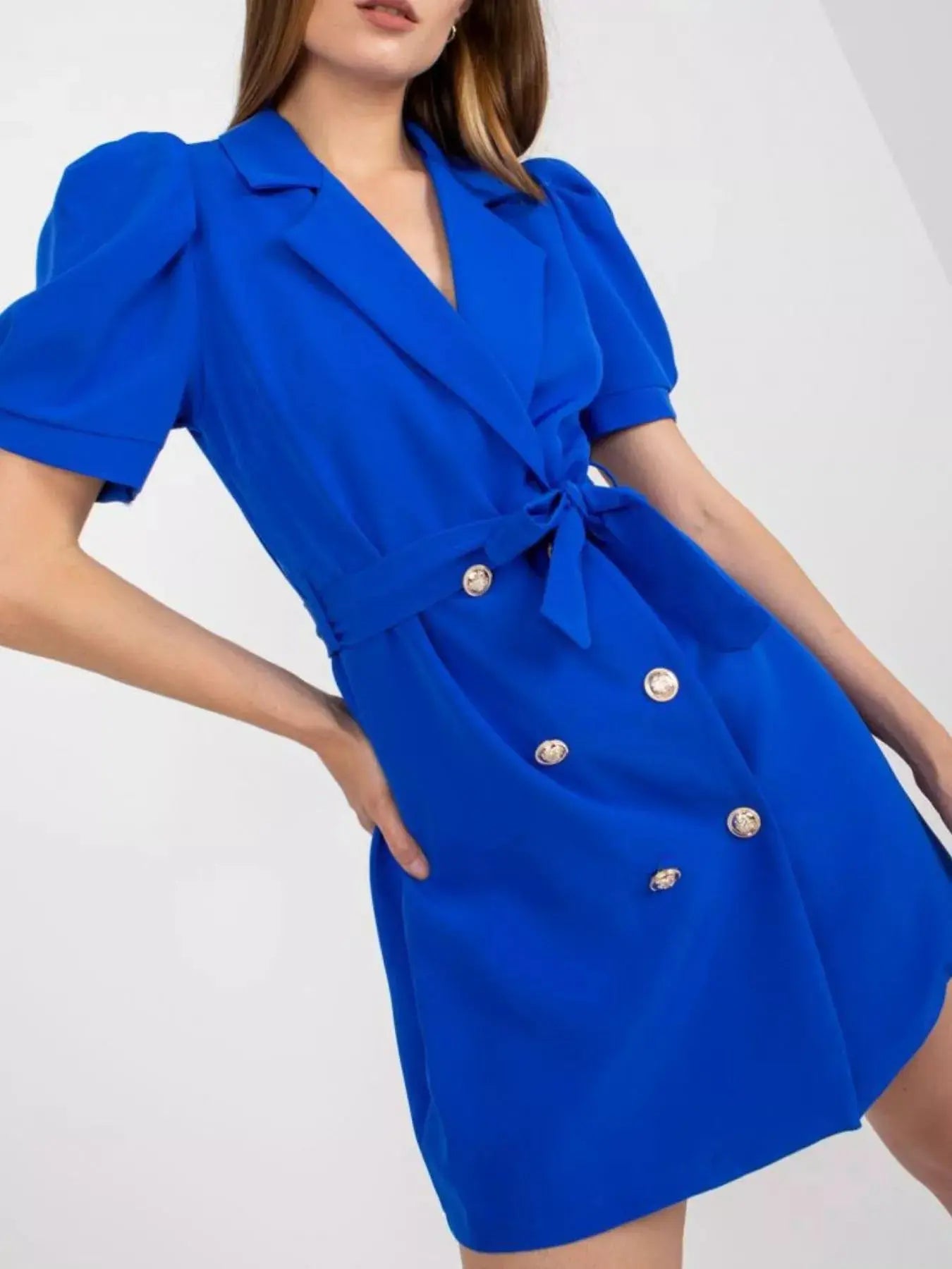 Blazer Style Tie Waist Mini Dress Simply Love