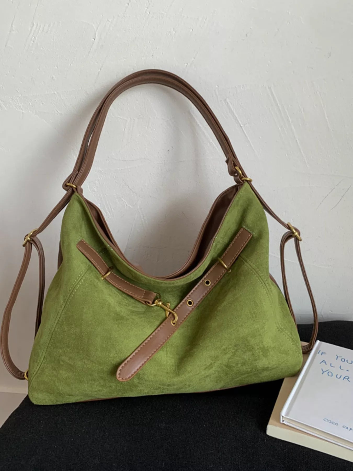 Adjustable Strap Handbag with Charm Simply Love