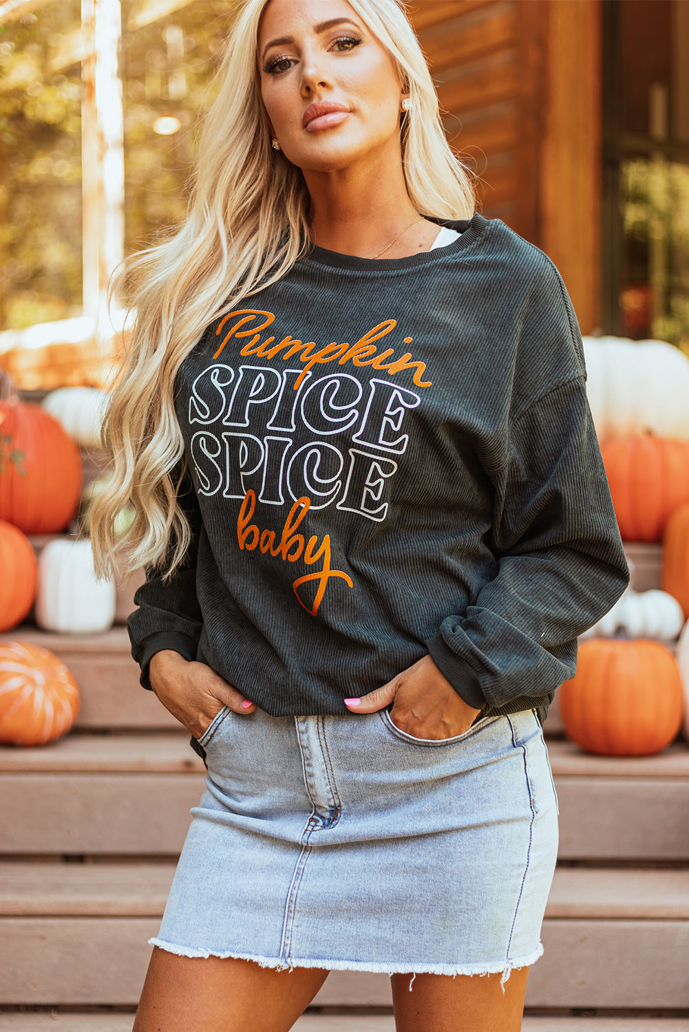 Cozy pumpkin spice baby sweatshirt