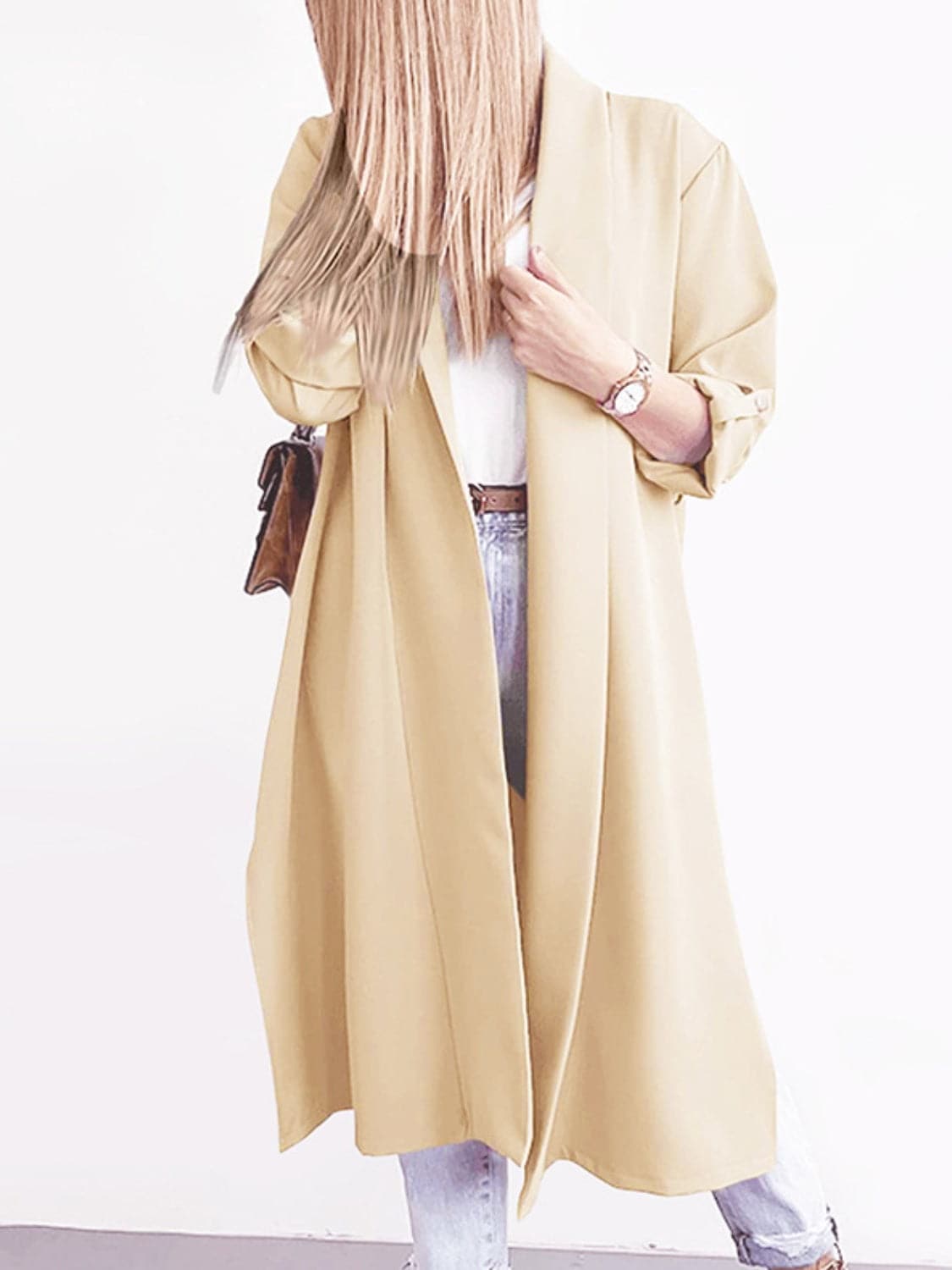 Chic open front trench coat