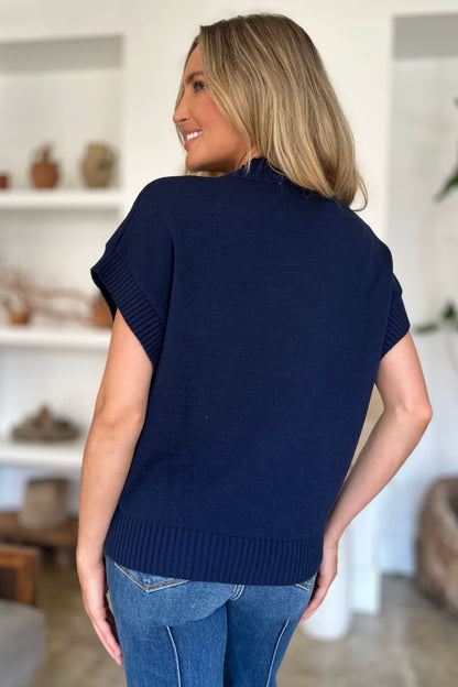 Double take mock neck sweater