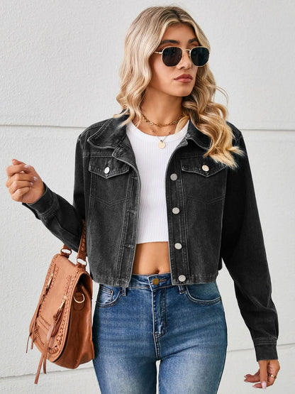 Button Up Long Sleeve Denim Jacket