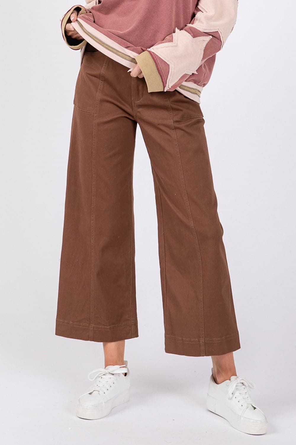 SAGE + FIG Wide Leg Cropped Pants.