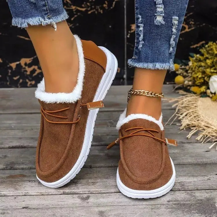 Fuzzy Lined Corduroy Slip-Ons Simply Love
