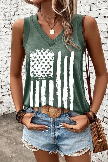 US Flag V-Neck Tank.