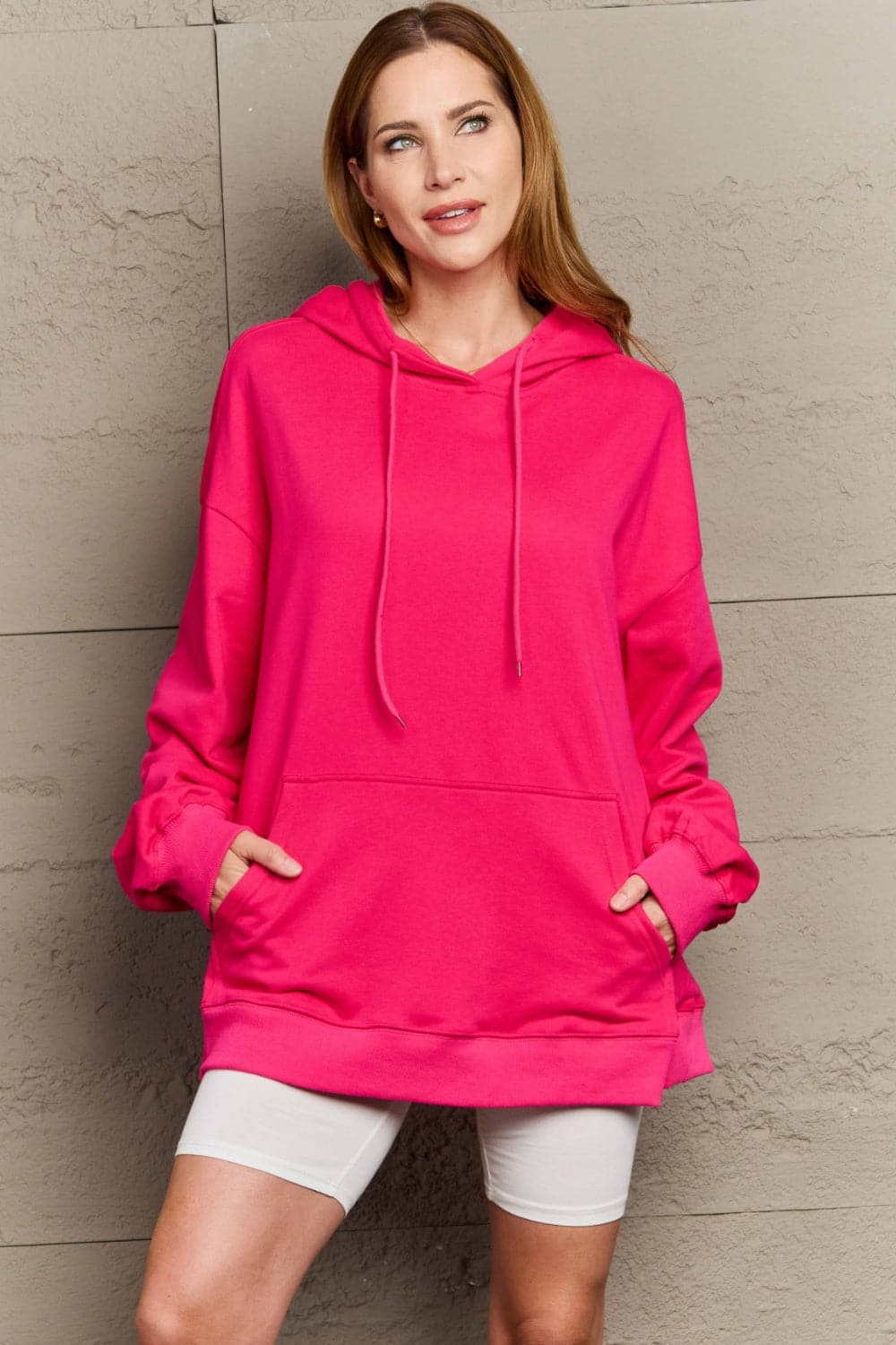 Ultimate comfort long sleeve drawstring hoodie