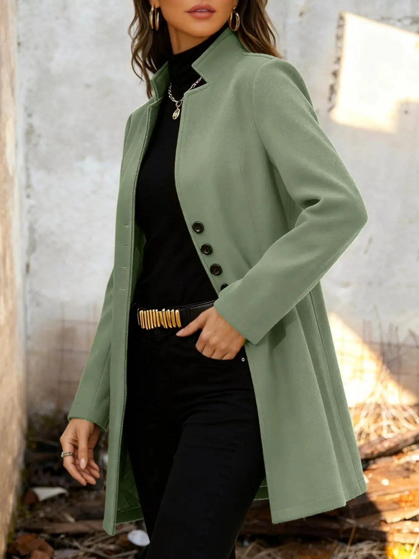 Button-Down Longline Outerwear Simply Love