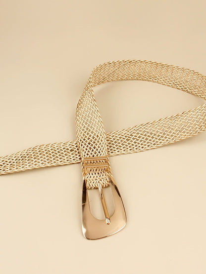 Irregular Buckle Braid Belt.