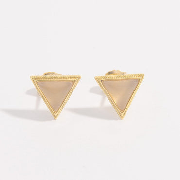 Elegant Zircon Triangle Studs in 925 Sterling Silver