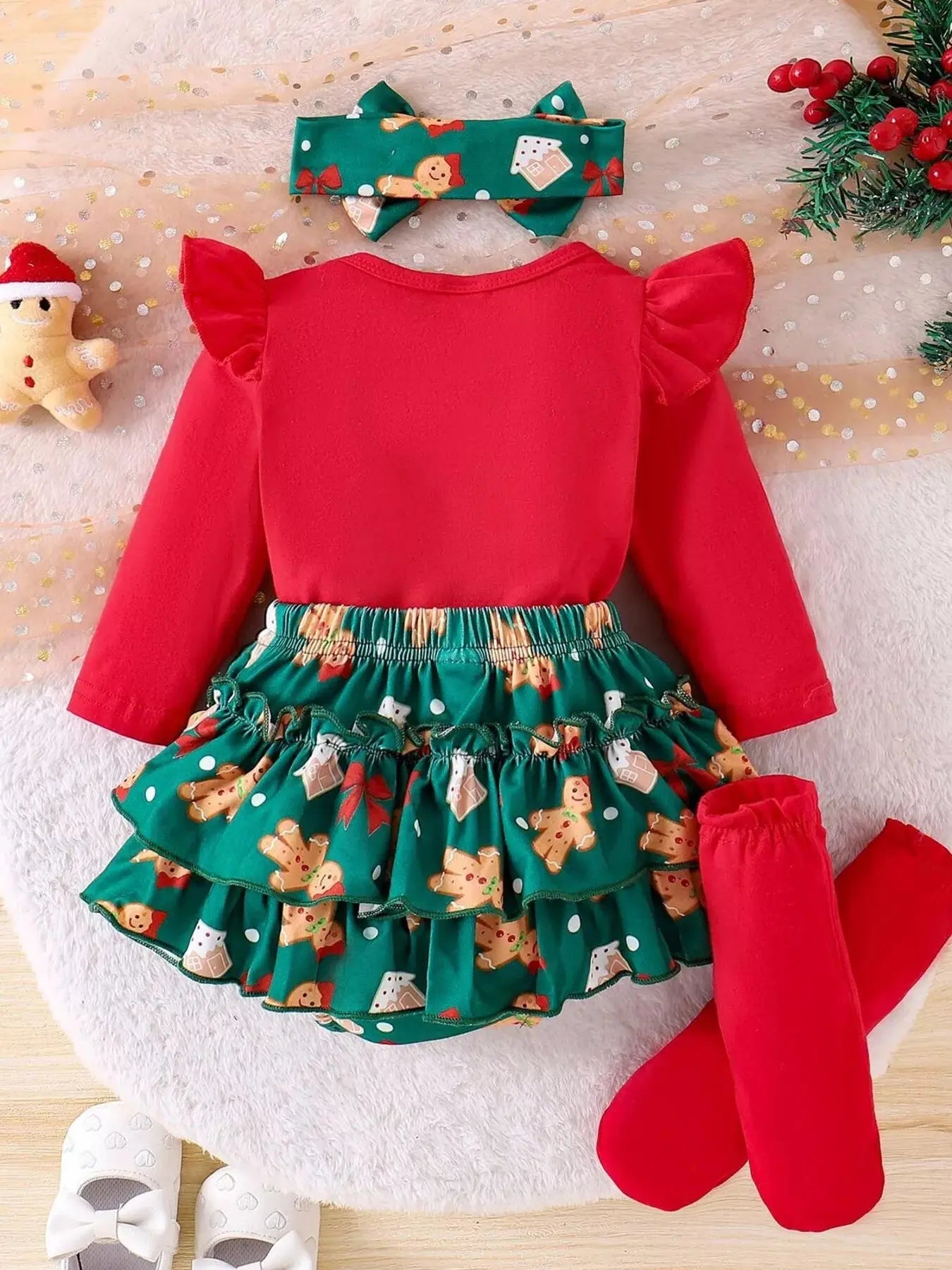 Children's My First Christmas Ruffle Sleeve Set Simply Love